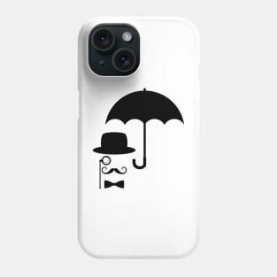 Gentleman under the umbrella caricature Phone Case