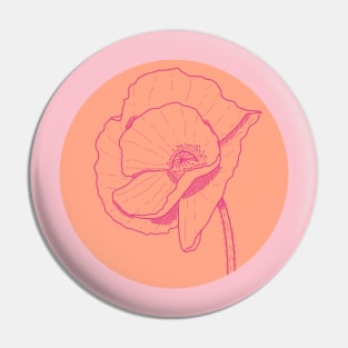 Poppy Pop Art (Peach and Pink) Pin