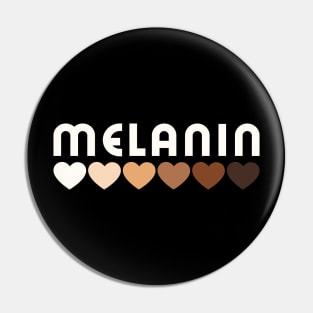 Melanin, hearts, afro, black woman, African American, Black Girl Magic Pin