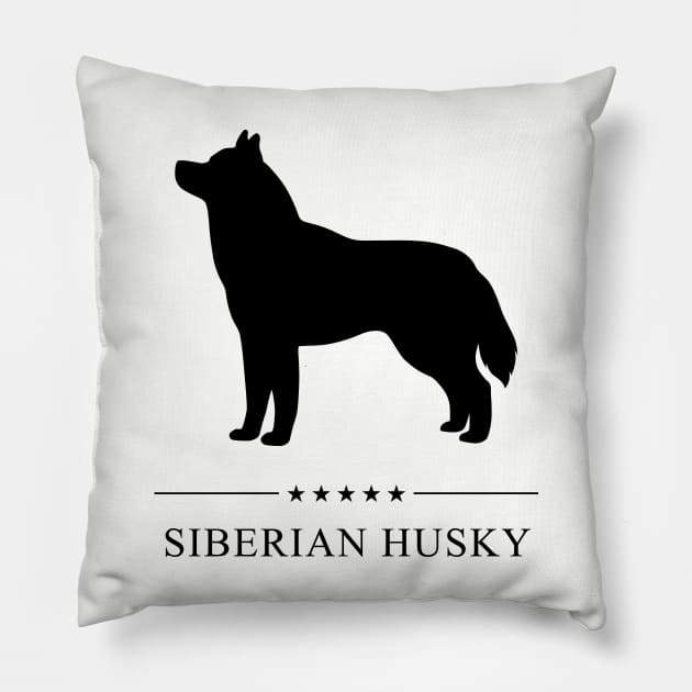Siberian Husky Black Silhouette Pillow by millersye