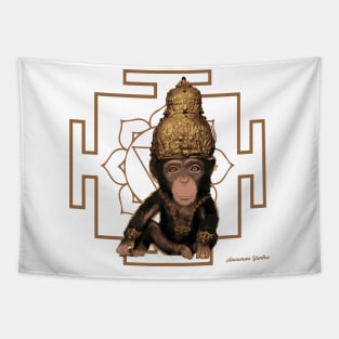 Monkey King Hanuman white bg Tapestry