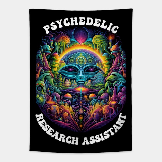 Psychedelic Research Assistant Tapestry by Obotan Mmienu