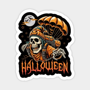 Halloween Skeleton Skydiving Magnet