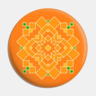 Marigold Geometric Digital Art Quilt Block Design Pin