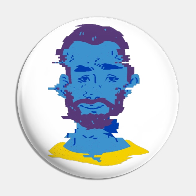 Thomas The blue Face Man Pin by 45 Creative Club