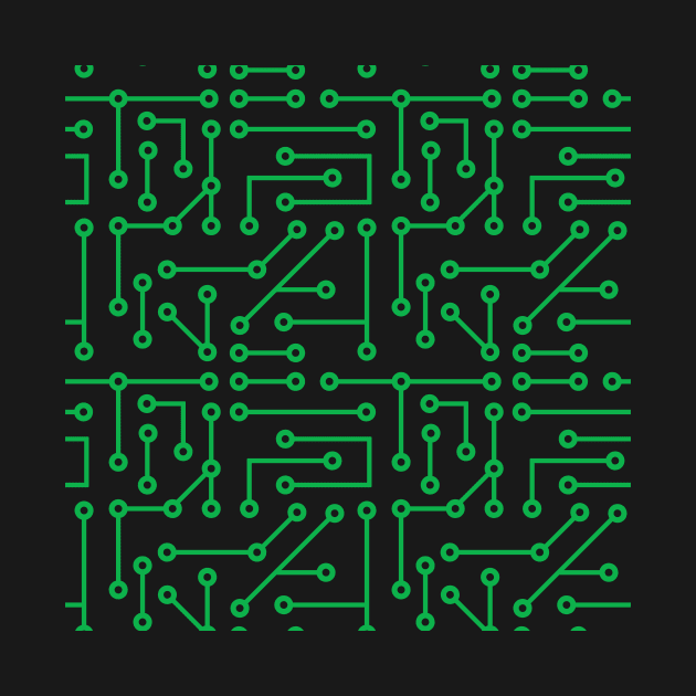 Green PCB printed circuit board trace line art by EngineersArt