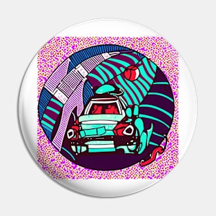 Space car in a utopian future world Pin