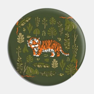 Tiger in forest Pin