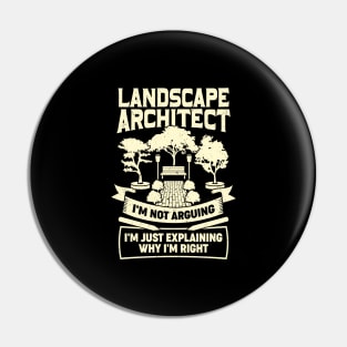 Funny Landscape Architect Job Designer Gift Pin