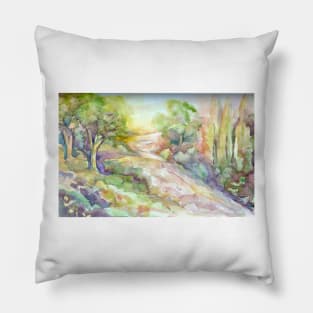 Morning Sunshine 01 Watercolour Painting Pillow