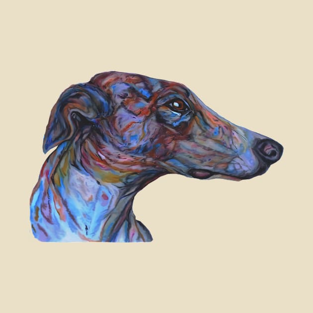 rainbow greyhound profile by candimoonart