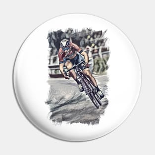 The Cyclist / Abstract fan art / Cycling heroes series #02 Pin