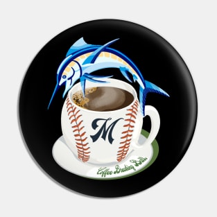 Coffee Breaking Ball with M and Marlin! Pin