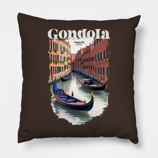 Gondola water taxi Pillow by BAJAJU