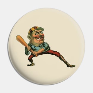 Vintage Sports, Angry Batter Baseball Player Pin