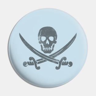 Baby Blue Pirate Skull and Crossbones Pin