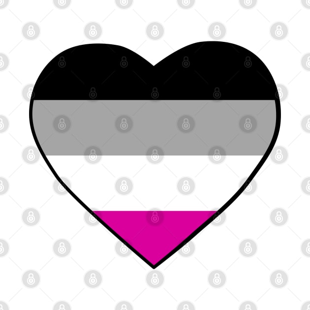 Pride Flag Heart Asexual by VanumChan