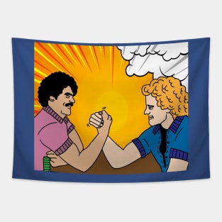 Funny Colorful Arm Wrestling Tapestry