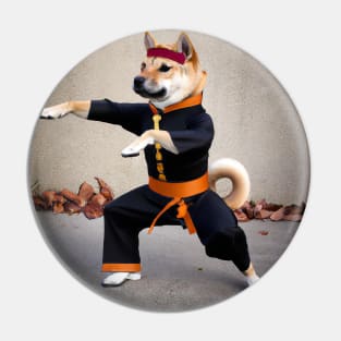 Karate Shiba Inu Pin