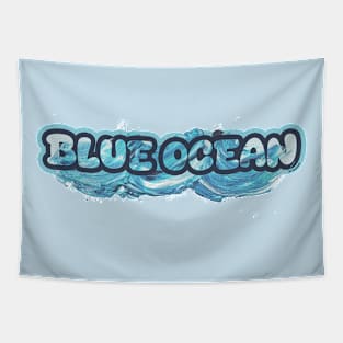 Blue Wave Tapestry