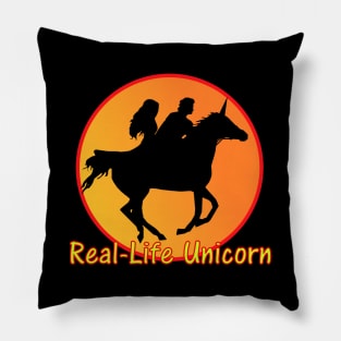 Real-Life Unicorn Bi Pride Threesome Pillow