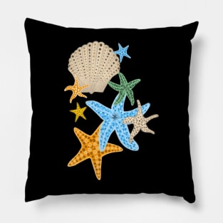 Starfishes and Seashells Pillow