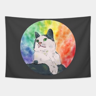 A Vibrant Cow Cat Tapestry