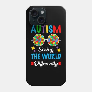 Puzzle Piece Sunglasses Autism seeing the world differently Autism Awareness Gift for Birthday, Mother's Day, Thanksgiving, Christmas Phone Case