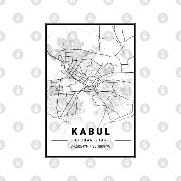 Kabul Light City Map by tienstencil