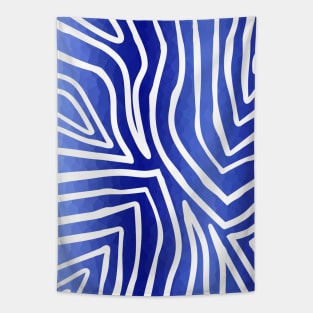 ZEBRA Stripes Blue And White Tapestry