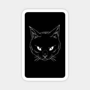 The black cat's mysterious gaze Magnet