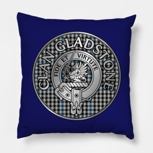 Clan Gladstone Crest & Tartan Pillow