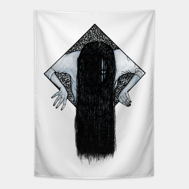 Sadako Emerges Tapestry by Bloody Savage