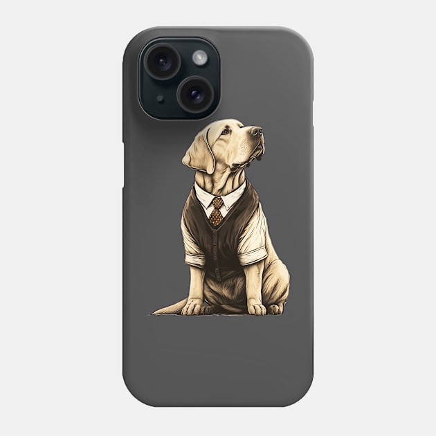 Regal Retriever: A Labrador in Formal Clothing Phone Case by Reneromt