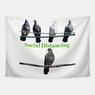 Birds Social Distancing T-shirt Tapestry