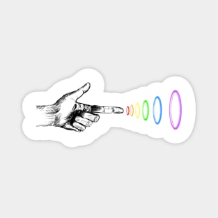 Hand shooting rainbow beams Magnet