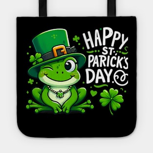 St Patricks Day Frog Face Saint Pattys Paddys Men Women Kids Tote