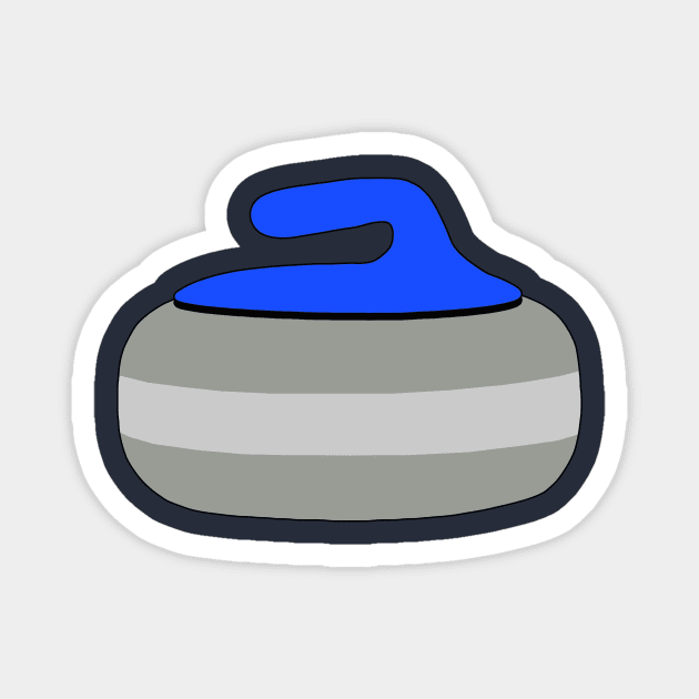 Blue Curling Rock Magnet by SaintEuphoria