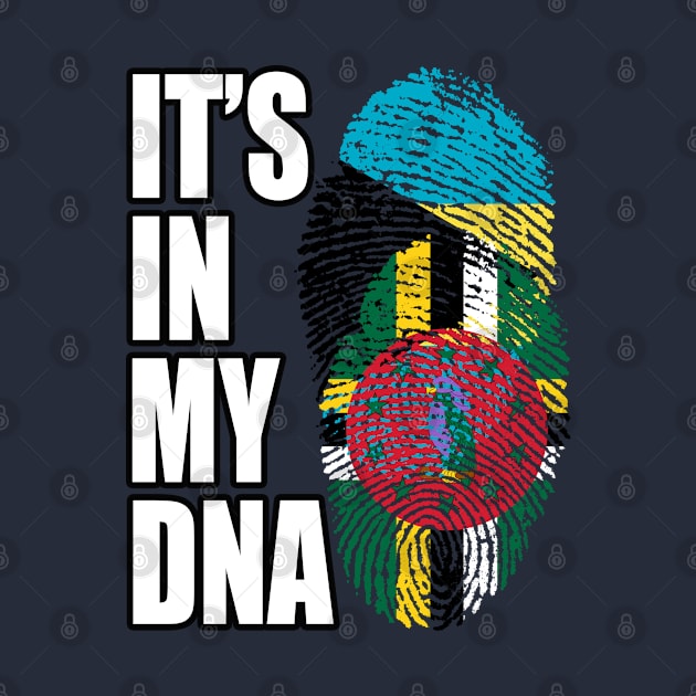 Dominican And Bahamian Mix Heritage DNA Flag by Just Rep It!!