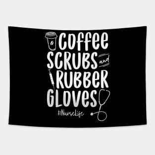 Coffee Scrubs Rubber Gloves Nurse Tapestry