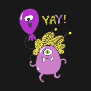 Pink One-eye Monster with Balloon T-Shirt