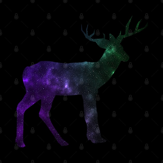 Space Silhouette Deer by Bloodfire09