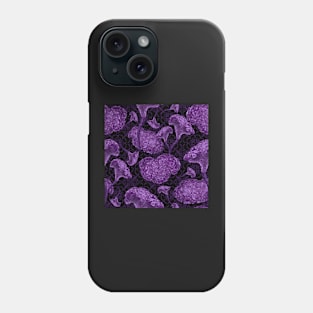 Celosia cristata (Cockscomb) flowers on violet mandala Phone Case