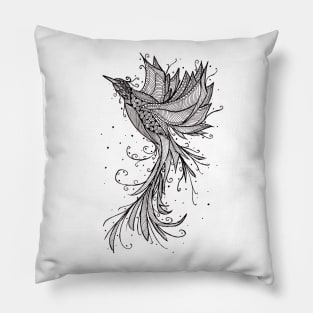 Rising Phoenix Lineart Pillow