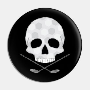 Golf Ball Skull and Crossed Golf Clubs Pin