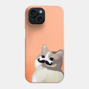 cat with mustache Phone Case