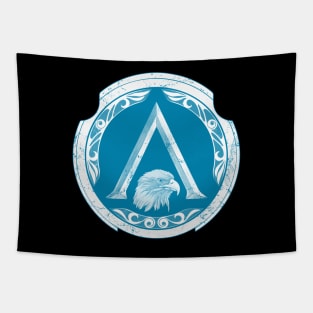 Golden Eagle Spartan Shield Tapestry