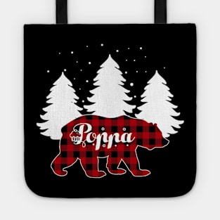 Buffalo Red Plaid Poppa Bear Matching Family Christmas Tote