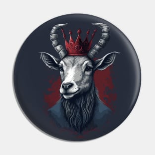 Goat King With Crown Pin