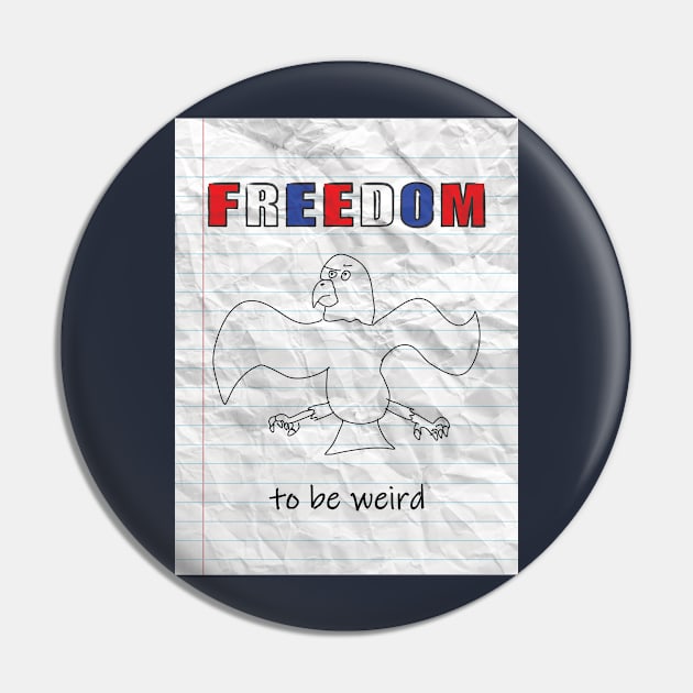 Funny Crumpled Paper Freedom Pin by ATG Designs